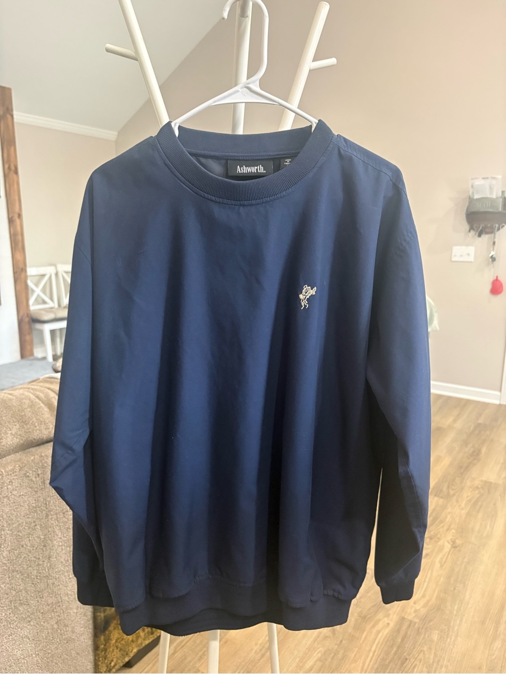 Ashworth Navy Performance Crewneck Pullover